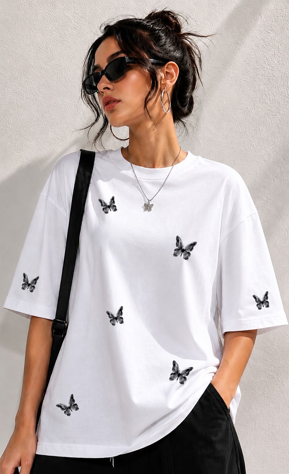 wykend Women Printed Round Neck Pure Cotton White T-Shirt-picture-45