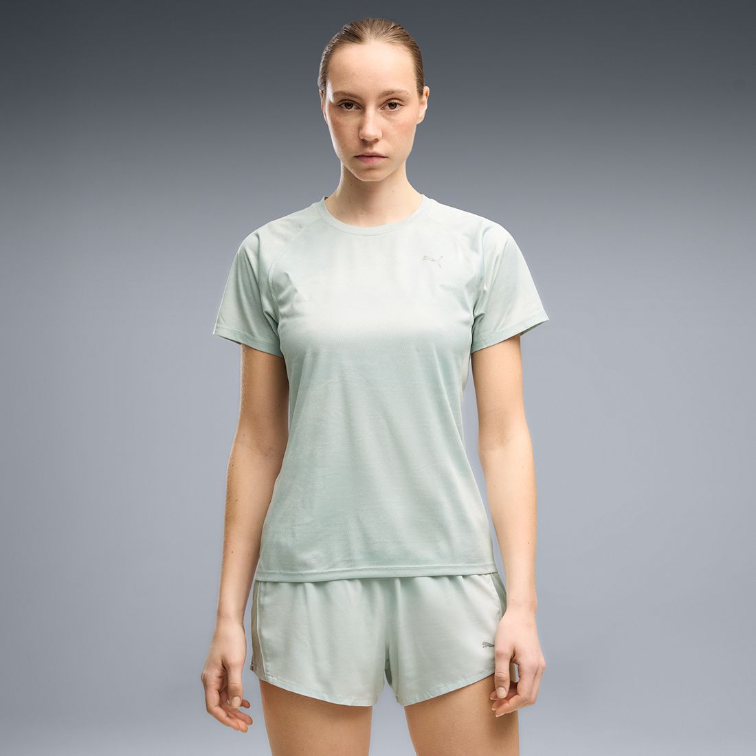 puma Women Solid Crew Neck Polyester Green T-Shirt-picture-20
