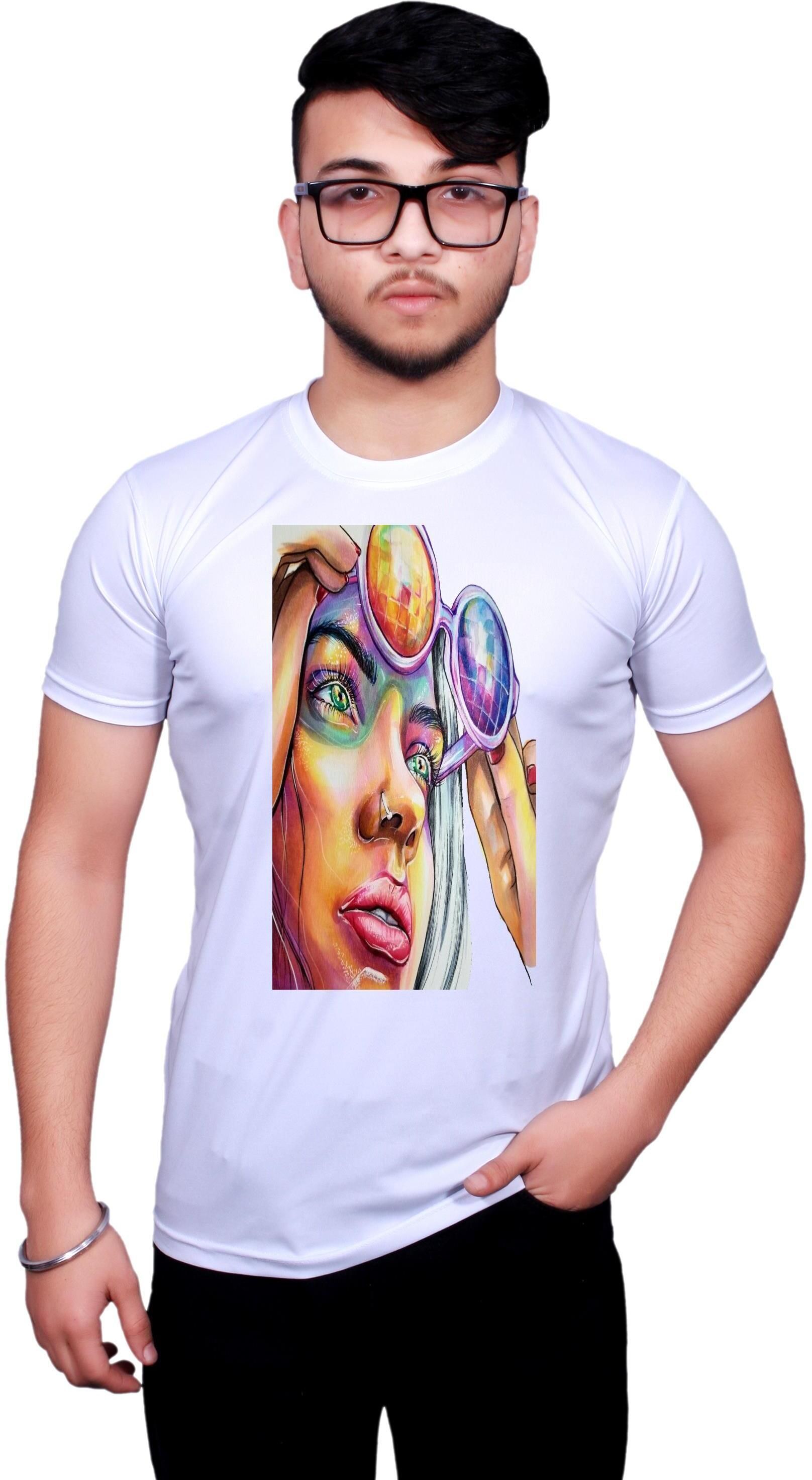 monkash trend Men Printed Round Neck Polyester Multicolor T-Shirt-picture-31