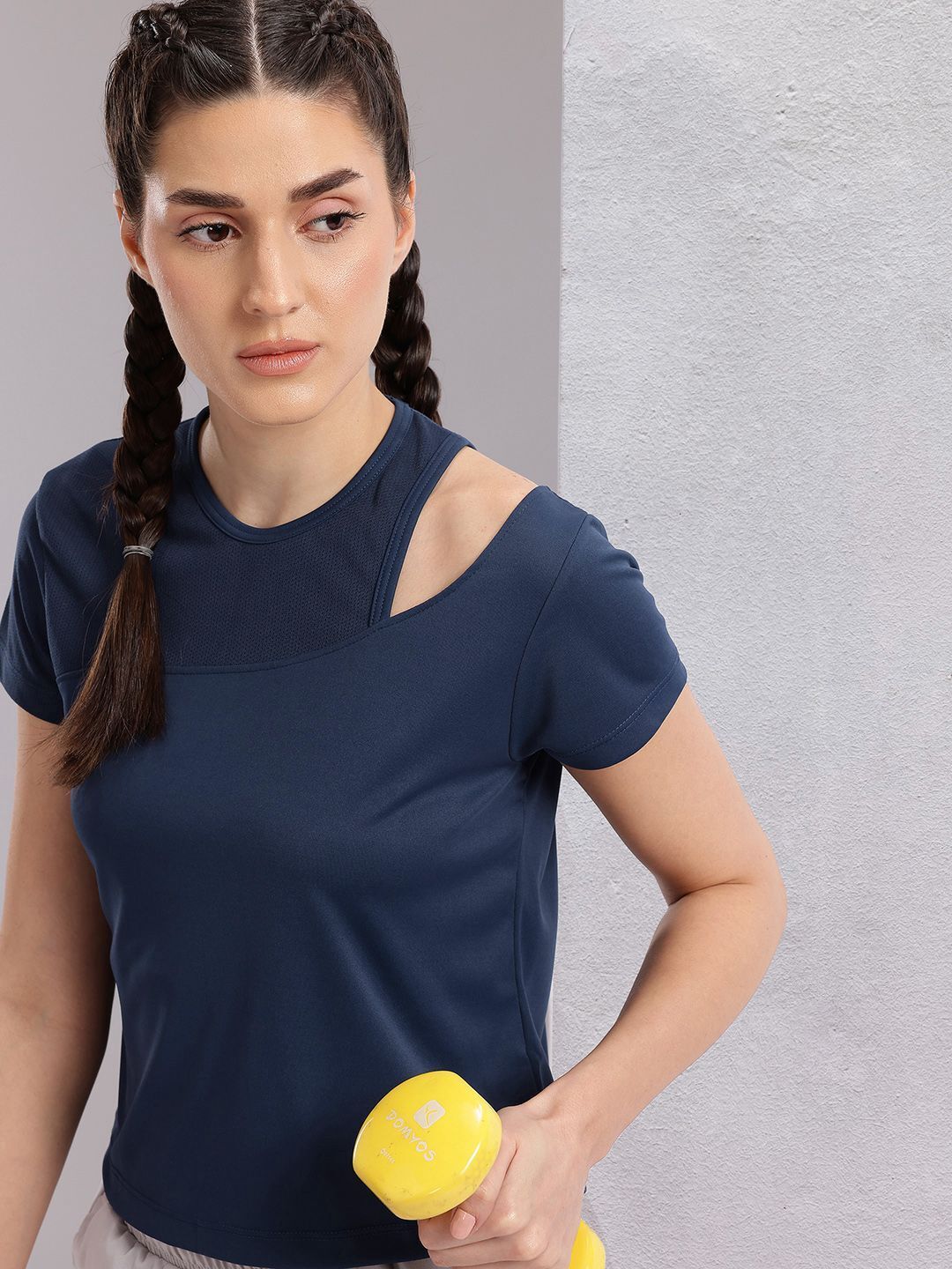 hrx by hrithik roshan Women Solid Round Neck Polyester Blue T-Shirt-picture-33