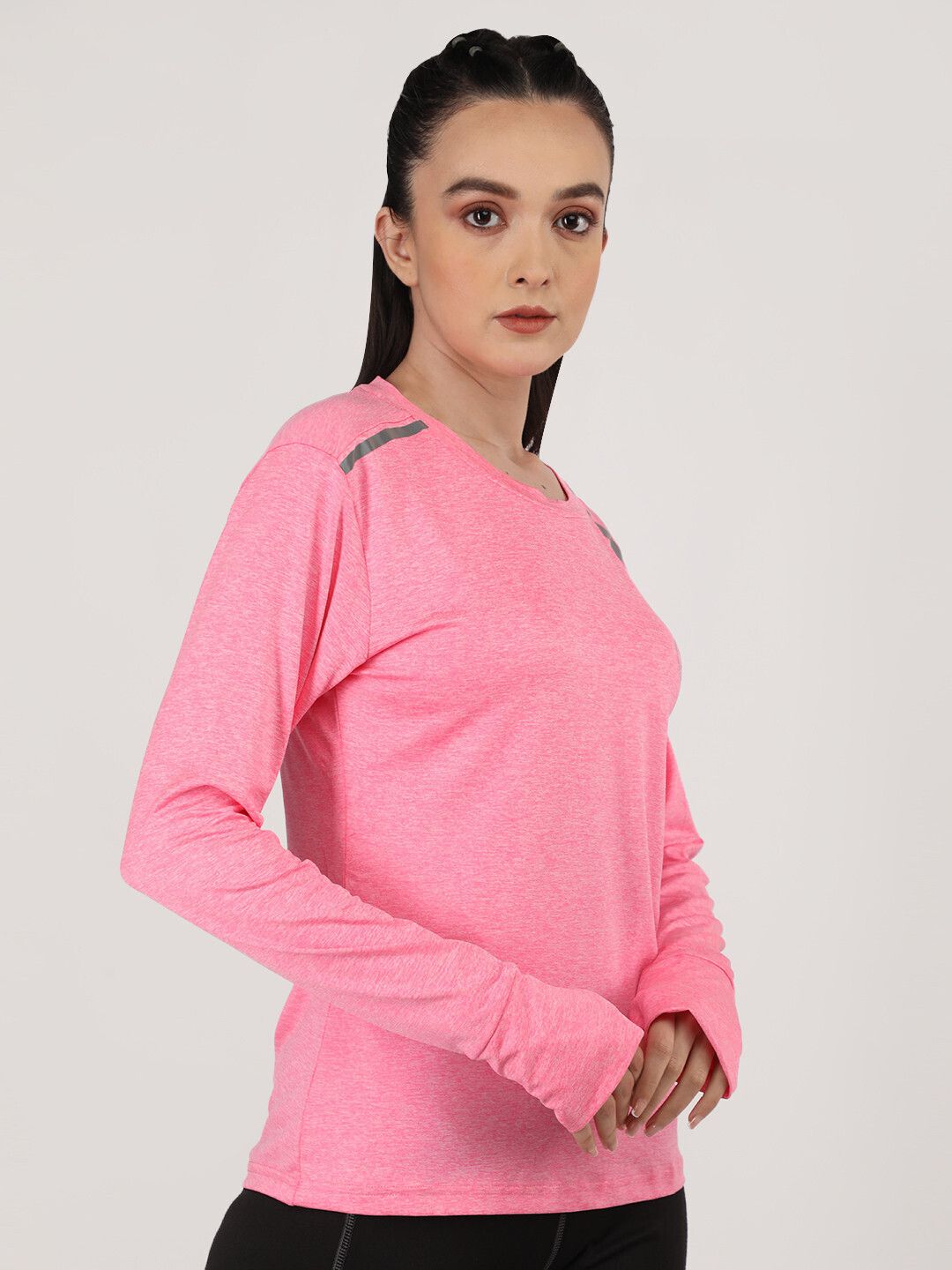 chkokko Women Solid Round Neck Polyester Pink T-Shirt-picture-21