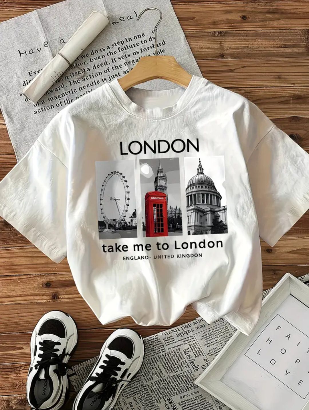 clatho Women Typography, Graphic Print Round Neck Pure Cotton White, Beige T-Shirt-picture-17