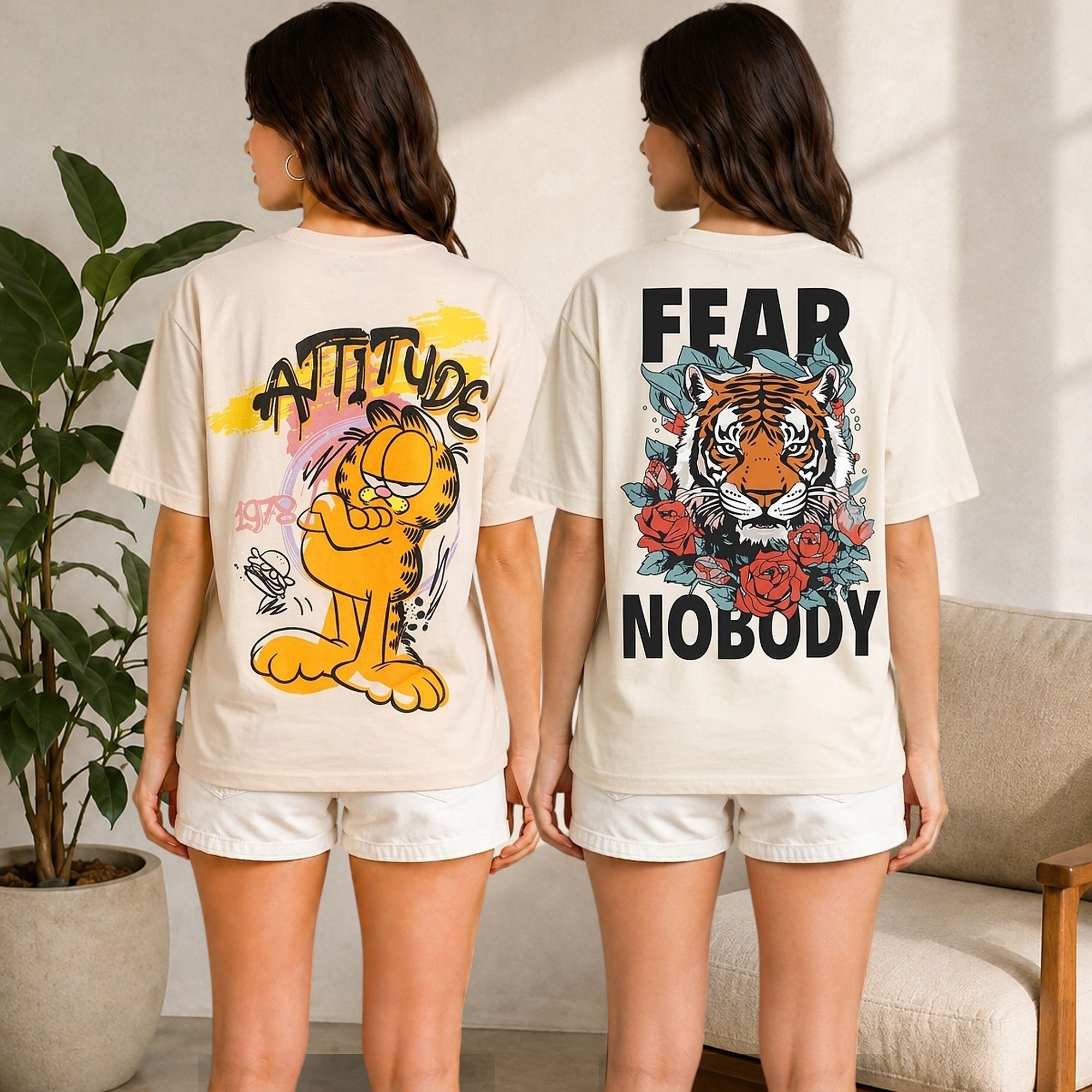 metronaut Pack of 2 Printed Women Round Neck Cotton Blend Multicolor T-Shirt-picture-33
