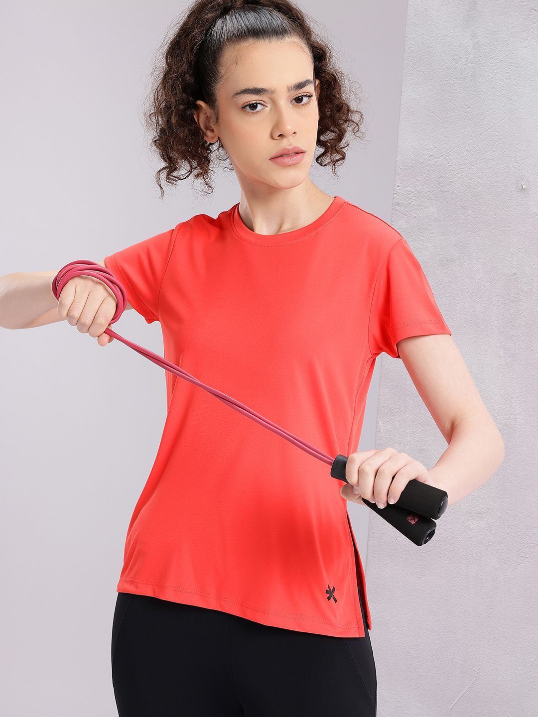 Women Solid Round Neck Polyester White T-Shirt