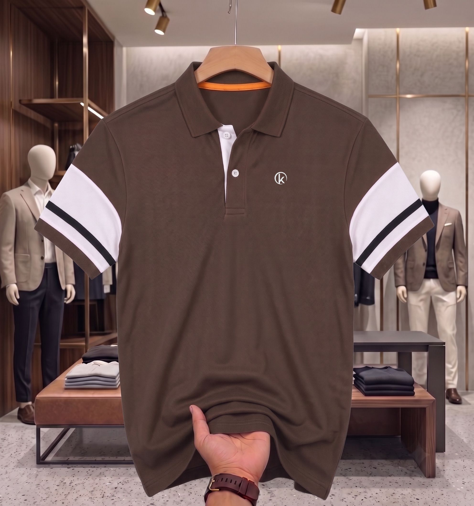 rezaa homezz Men Typography Polo Neck Pure Cotton Brown T-Shirt-picture-35