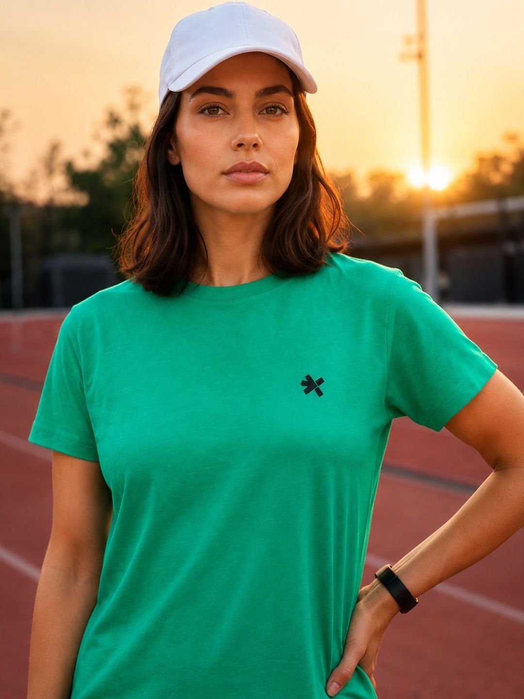 hrx by hrithik roshan Women Printed Round Neck Pure Cotton Dark Green T-Shirt-picture-34