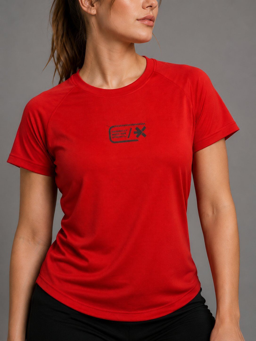 hrx by hrithik roshan Women Solid Round Neck Polyester Red T-Shirt-picture-20