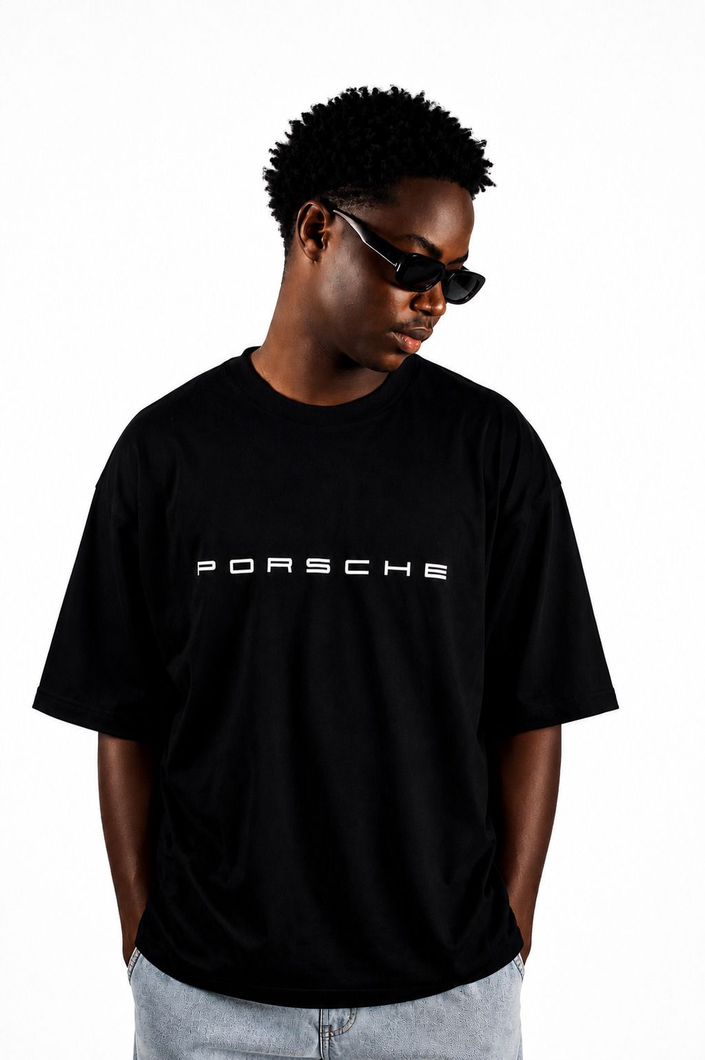 Men Typography, Graphic Print Round Neck Pure Cotton Black T-Shirt-image-1