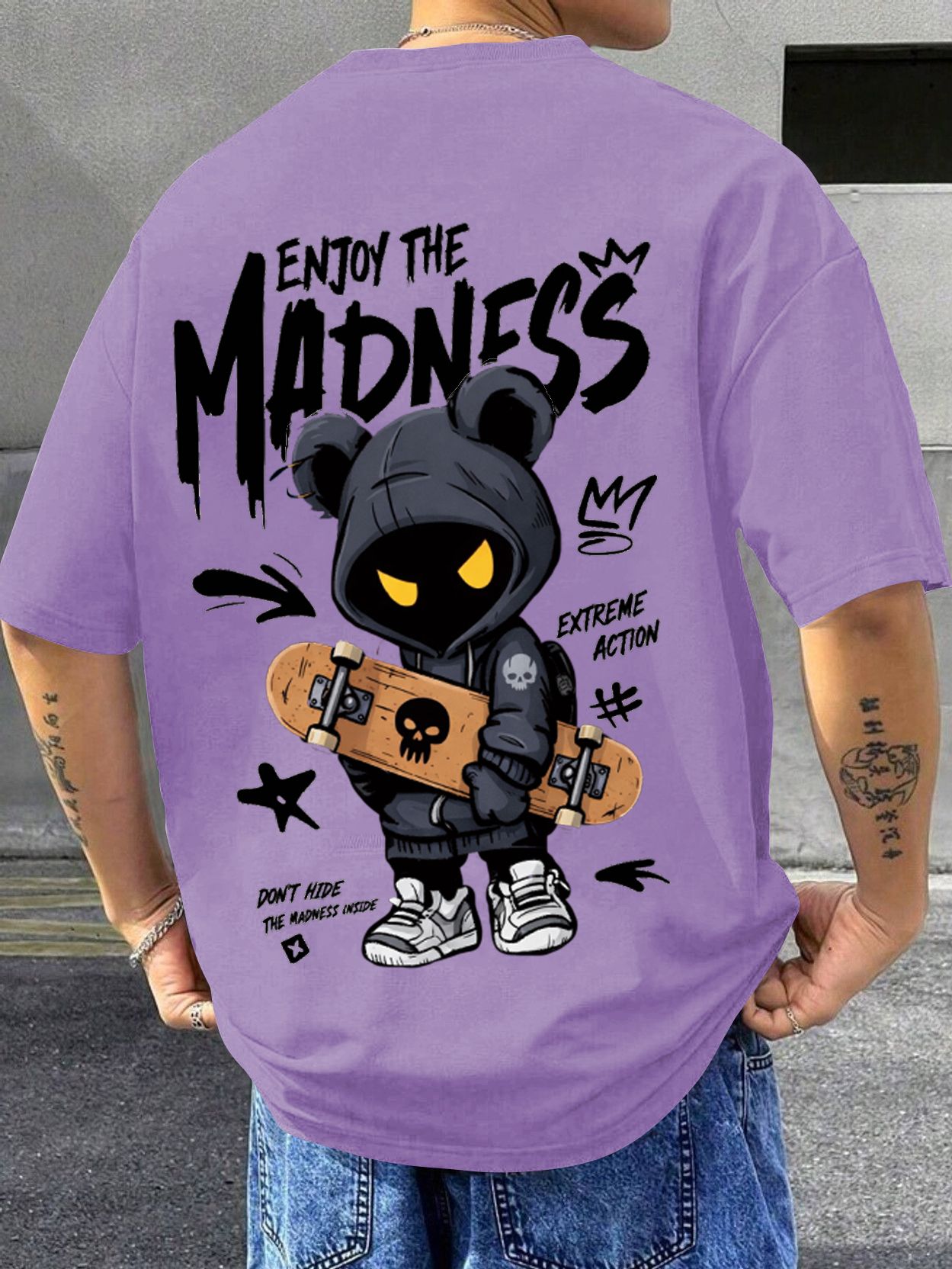 tripster Men Graphic Print Round Neck Cotton Blend Purple T-Shirt-picture-17