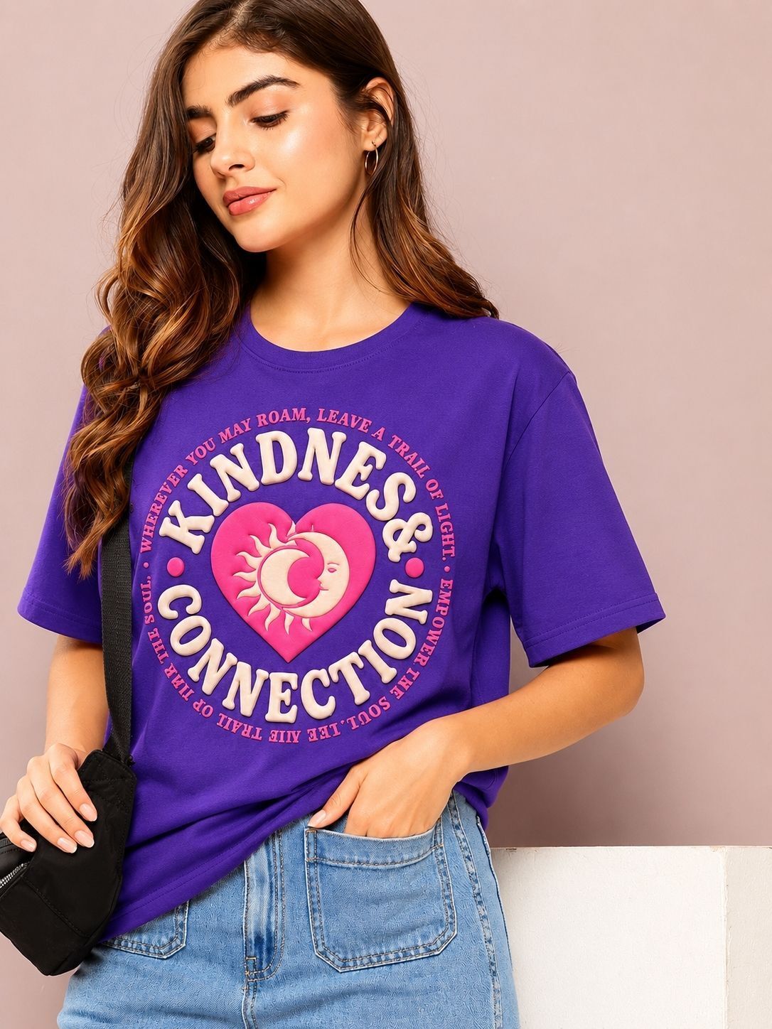 Women Graphic Print, Typography, Geometric Print Round Neck Pure Cotton Green T-Shirt-image-27