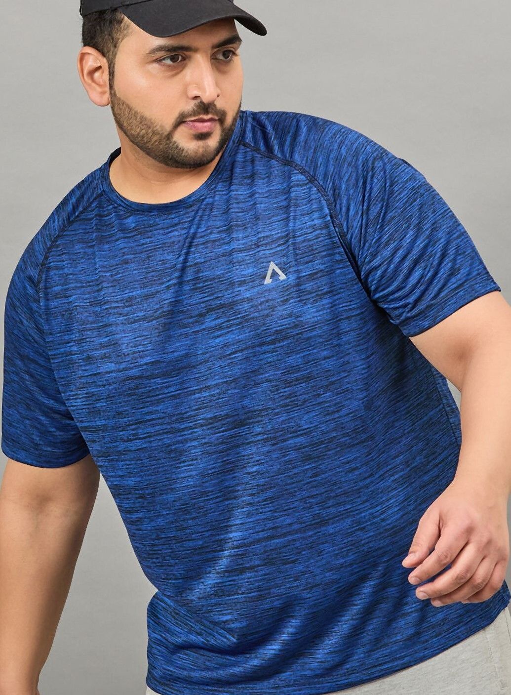Men Solid Round Neck Polyester Blue T-Shirt-image-22