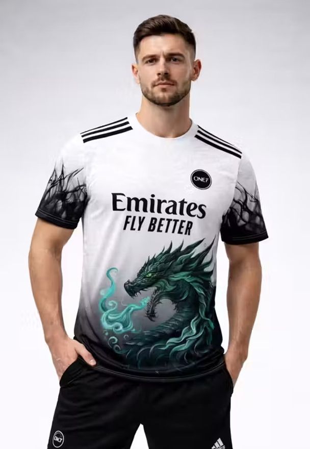 one 7 Men Printed Round Neck Polyester White, Black T-Shirt-picture-21
