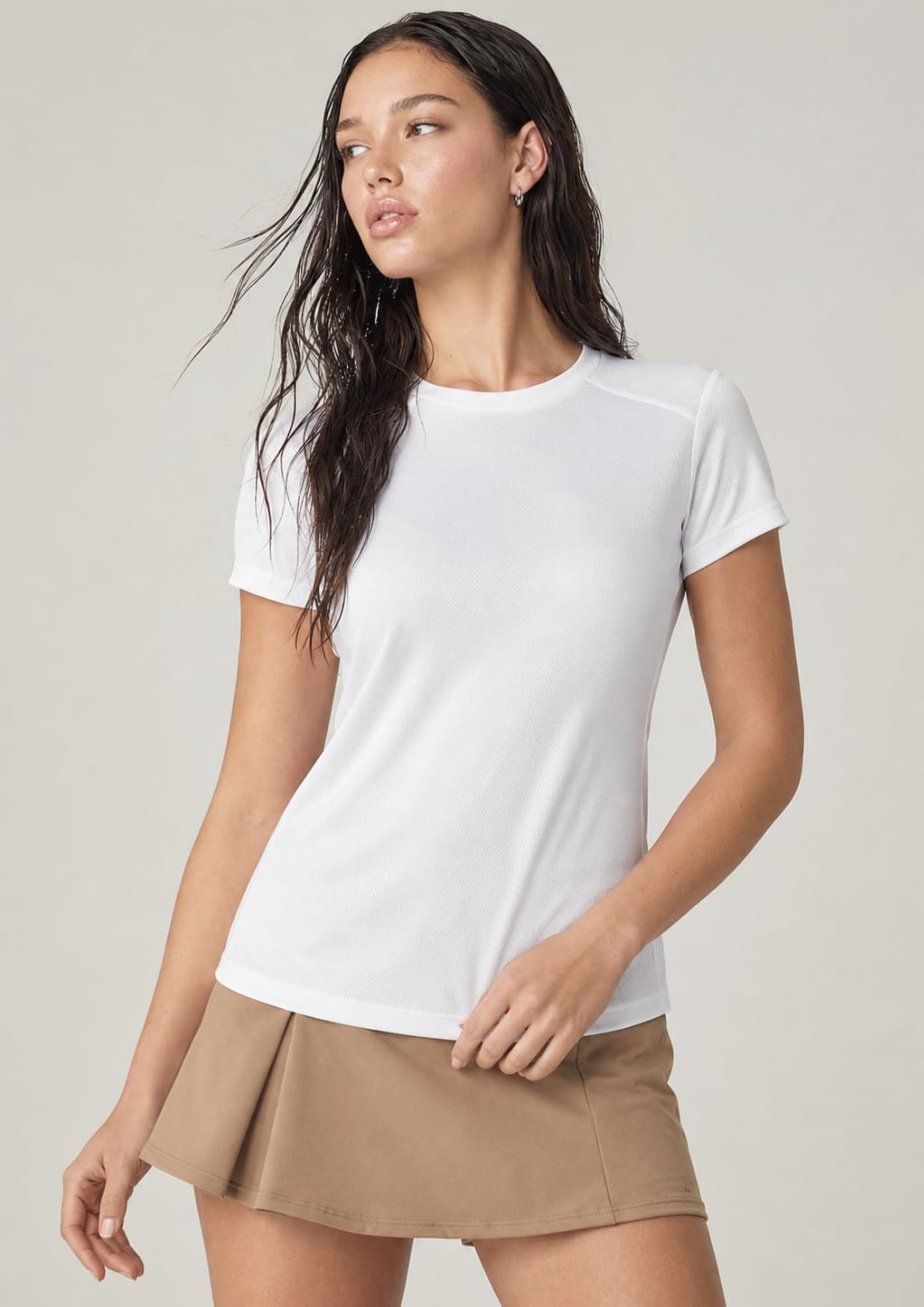 carlo magno Women Solid Round Neck Polyester White T-Shirt-picture-27