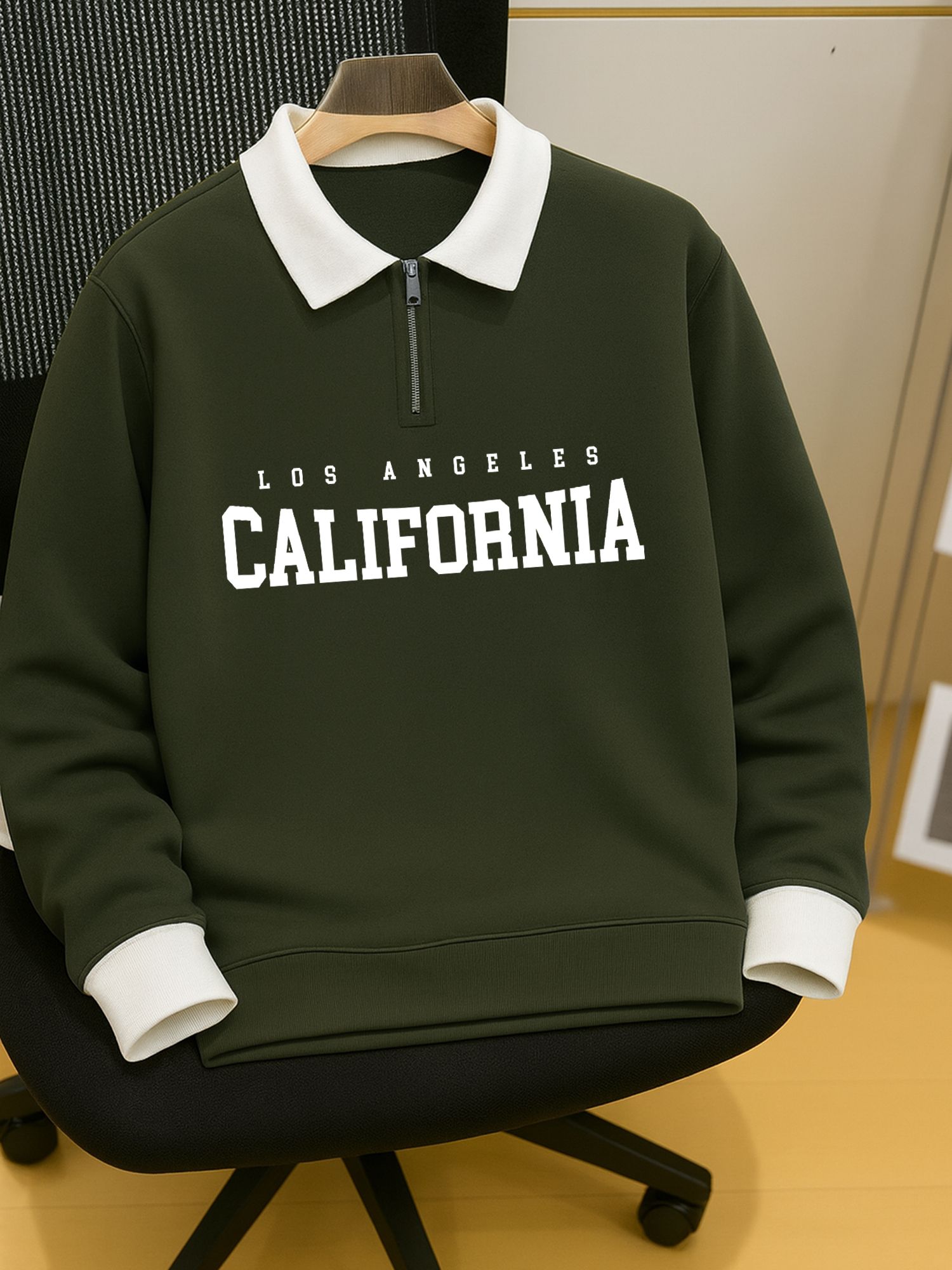 jump cuts Men Printed Polo Neck Cotton Blend Green T-Shirt-picture-15