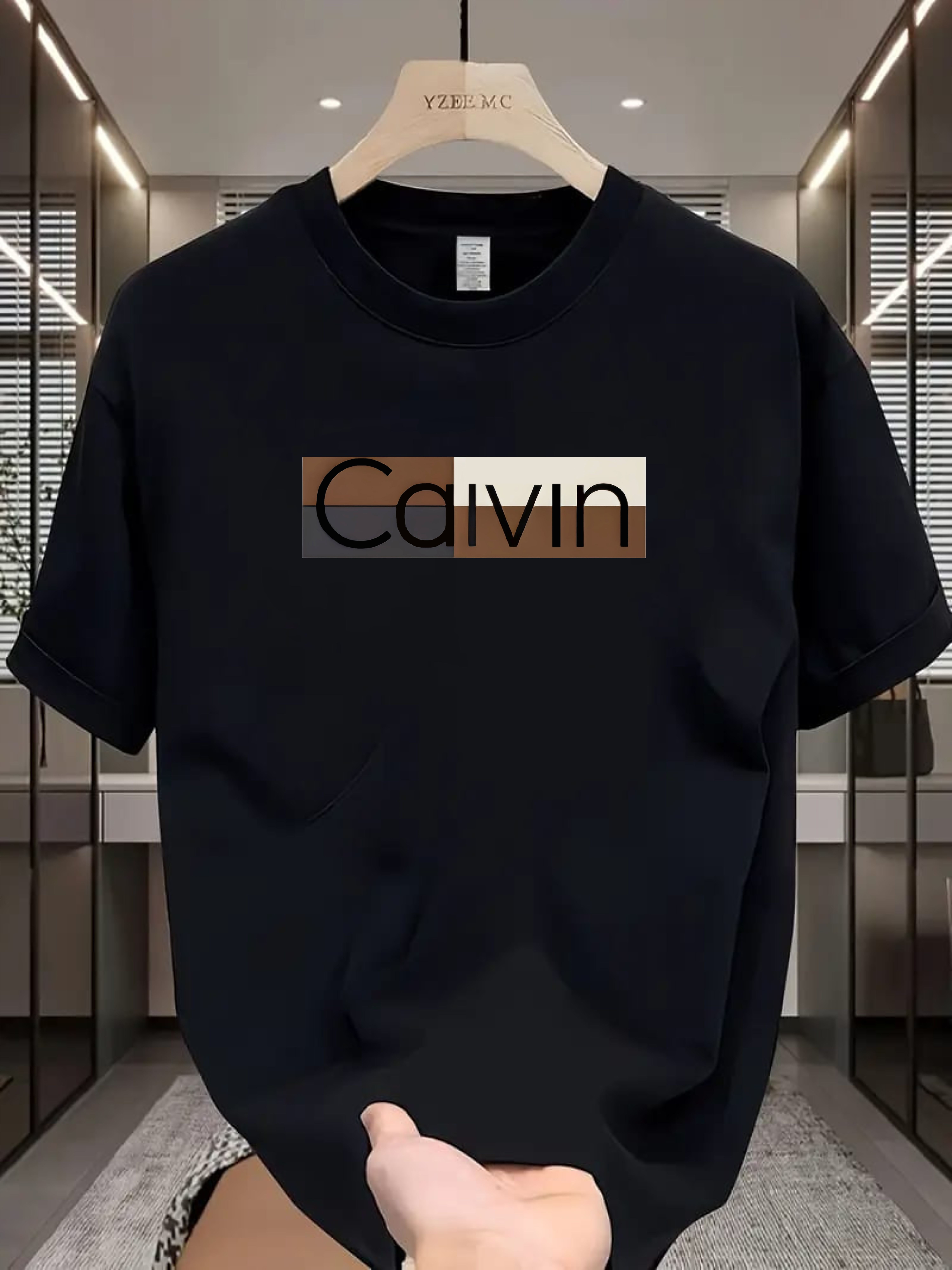 Men Printed Round Neck Pure Cotton Black T-Shirt-image-35