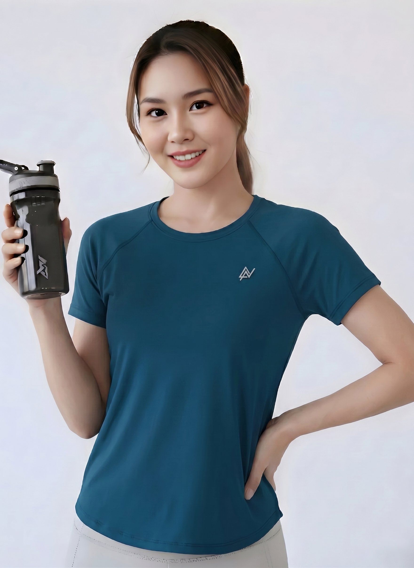 nexsus apparels Women Solid Round Neck Polyester Blue T-Shirt-picture-27