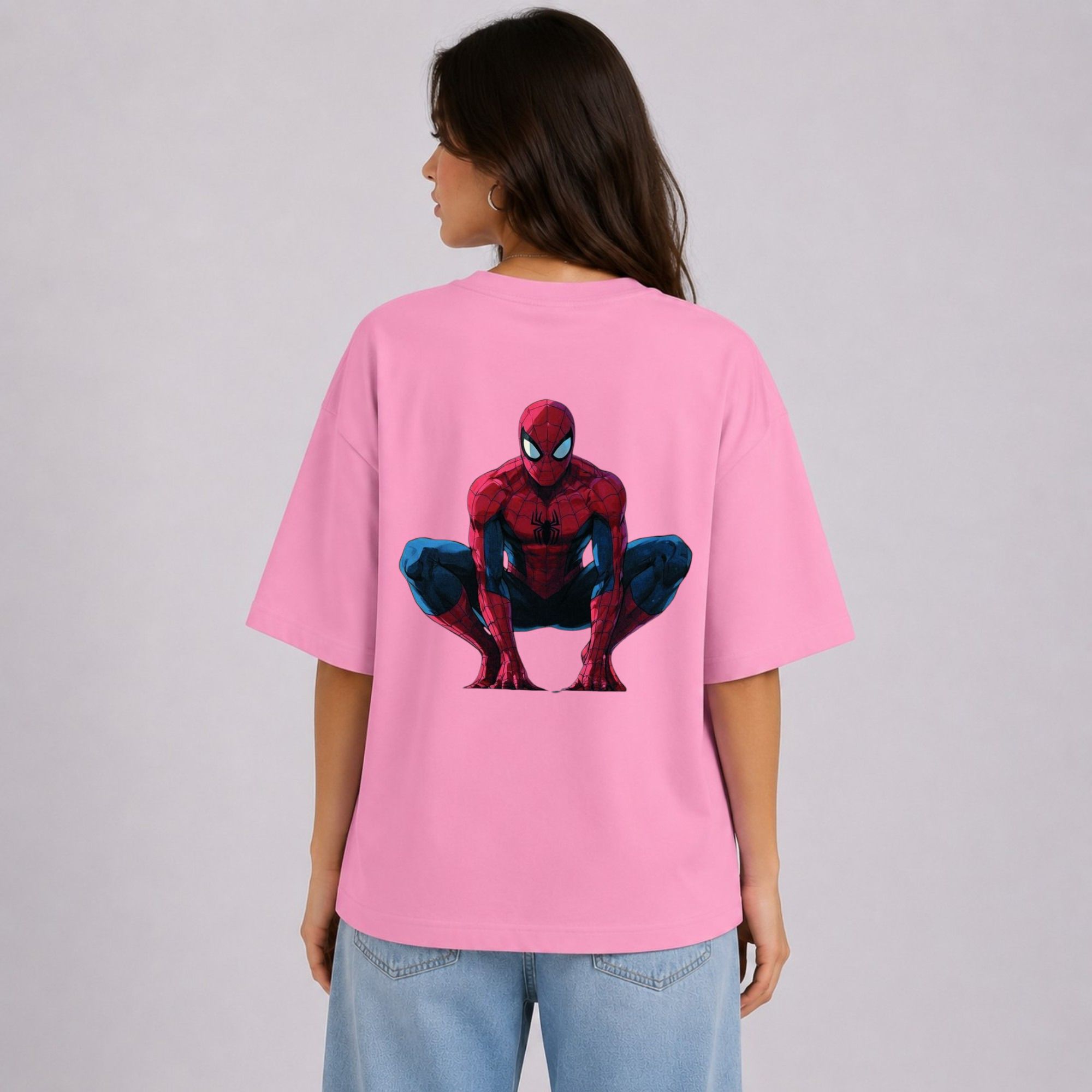 Women Printed Round Neck Cotton Blend Pink T-Shirt-image-26