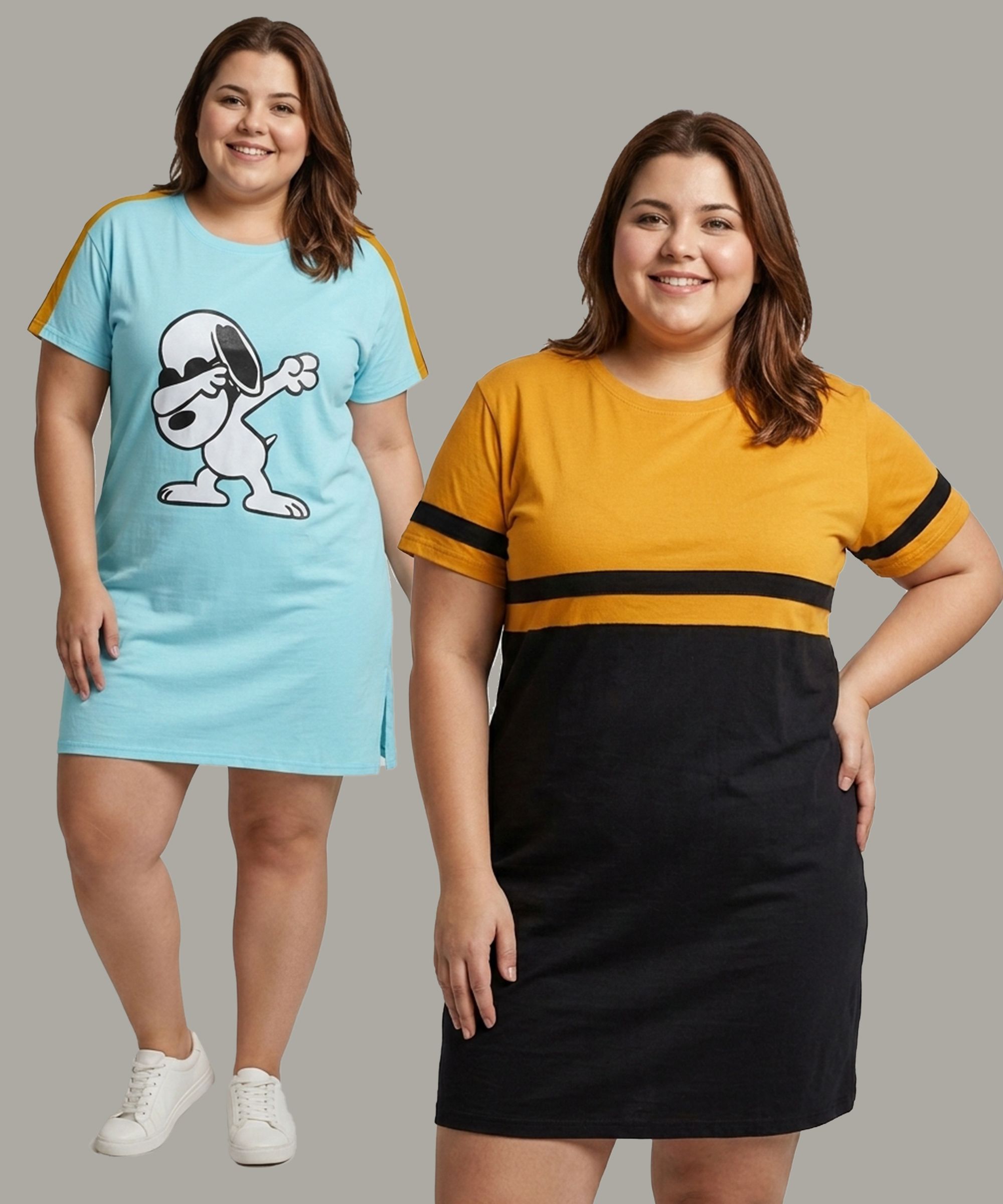 dreambe Pack of 2 Women Printed Round Neck Pure Cotton Multicolor T-Shirt-picture-29