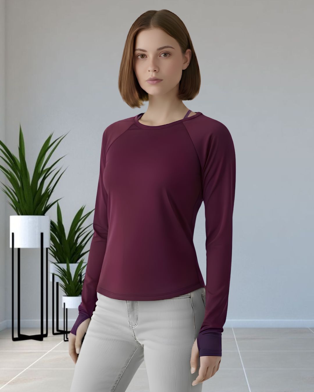 myo2 Women Solid Round Neck Polyester Maroon T-Shirt-picture-13