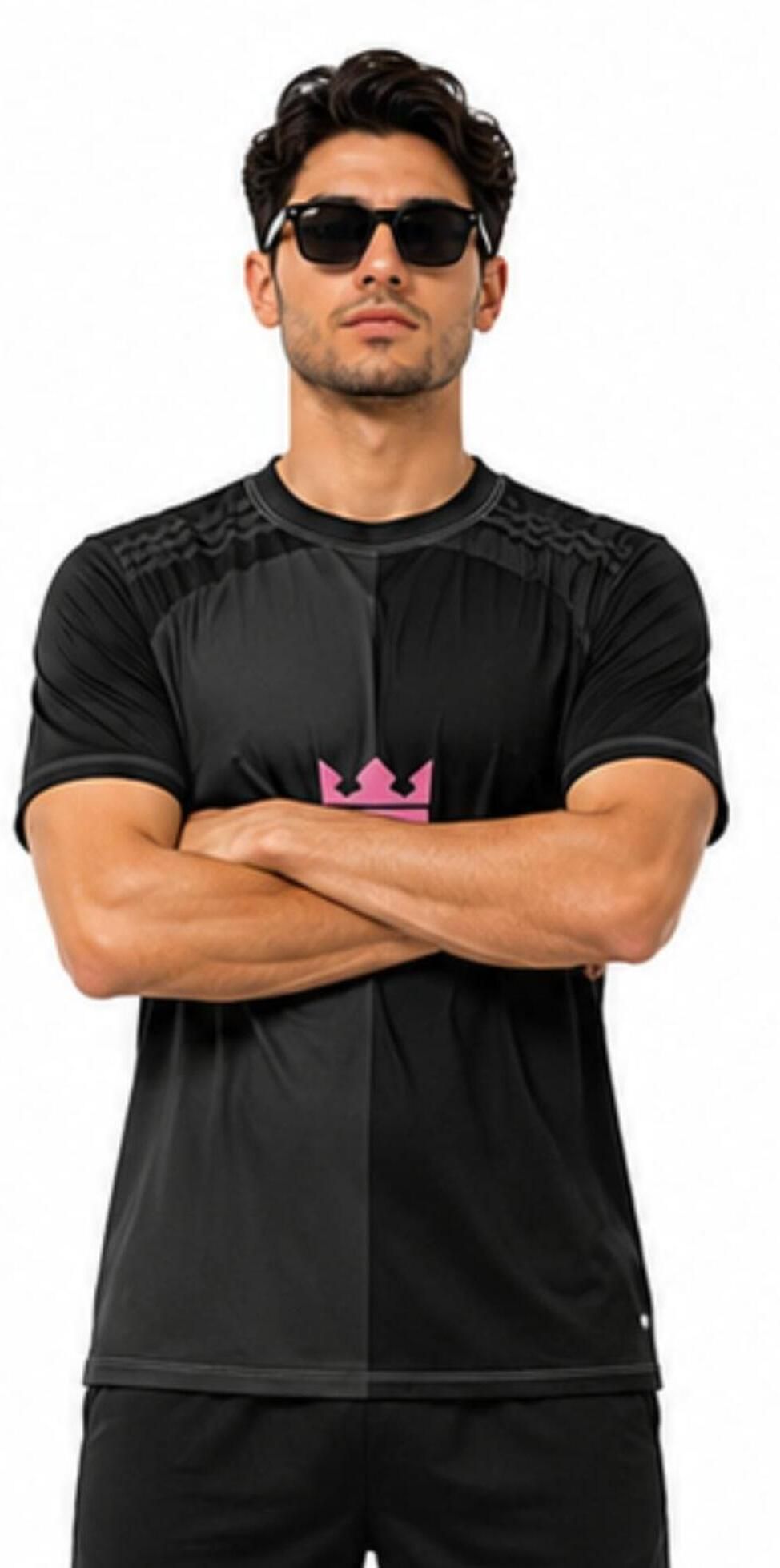 Men Printed Round Neck Polyester Black T-Shirt-image-46