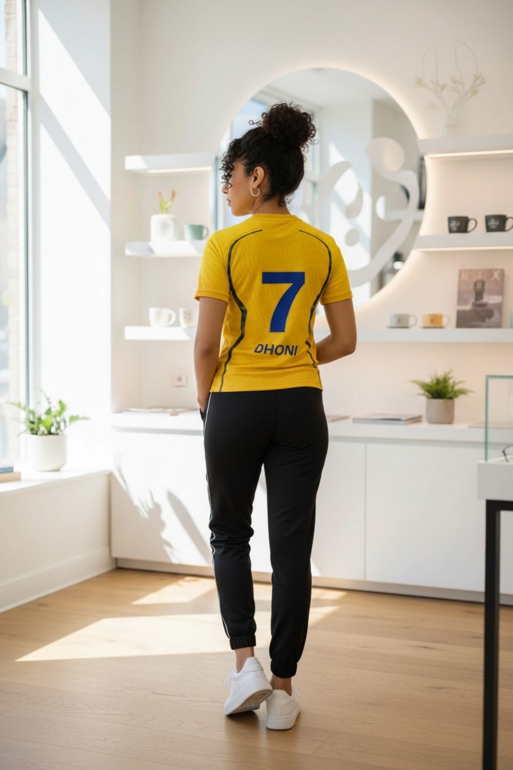 shanvi Women Graphic Print Round Neck Polycotton Yellow T-Shirt-picture-21