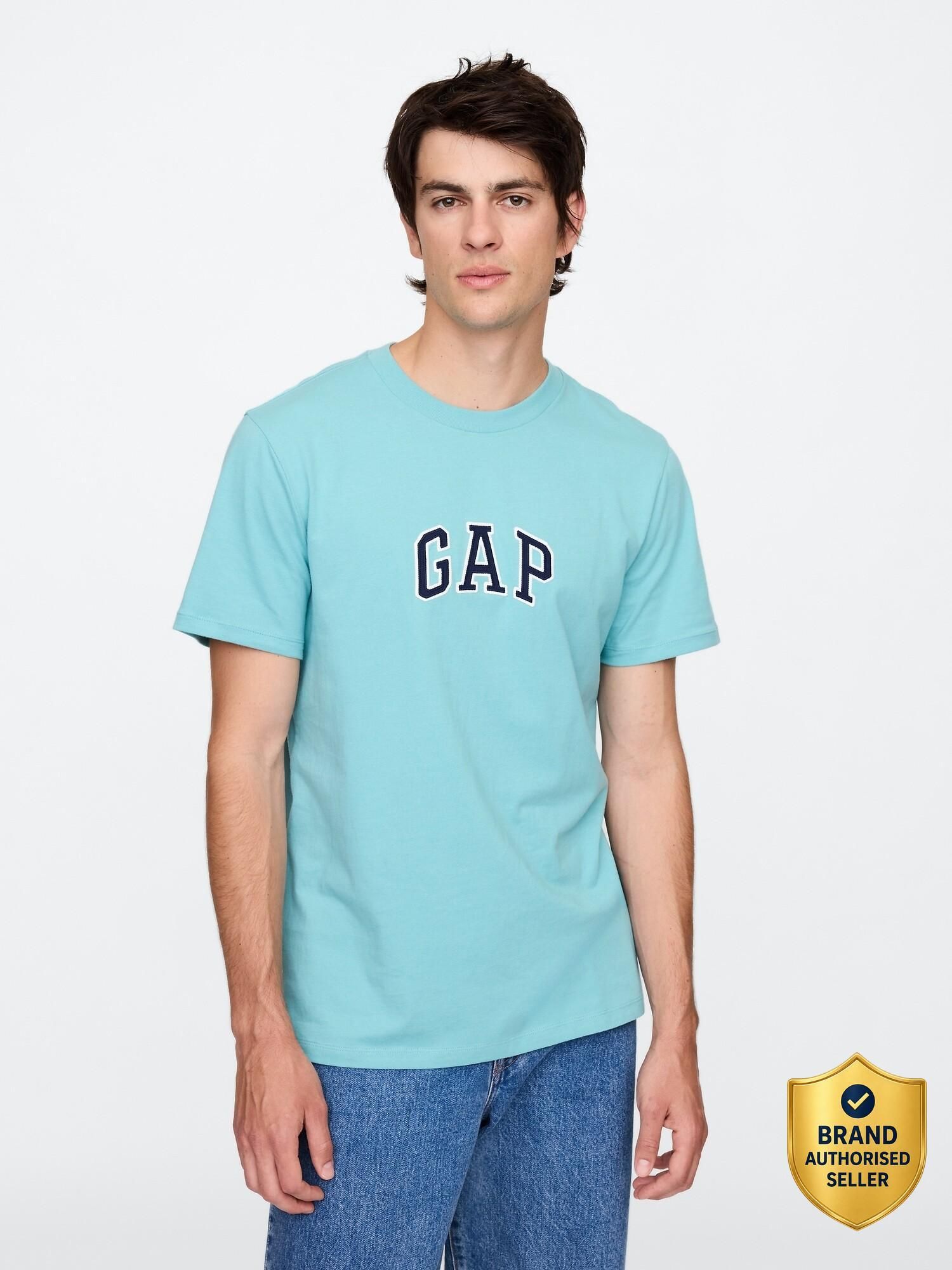 gap Men Printed Round Neck Pure Cotton Blue T-Shirt-picture-11