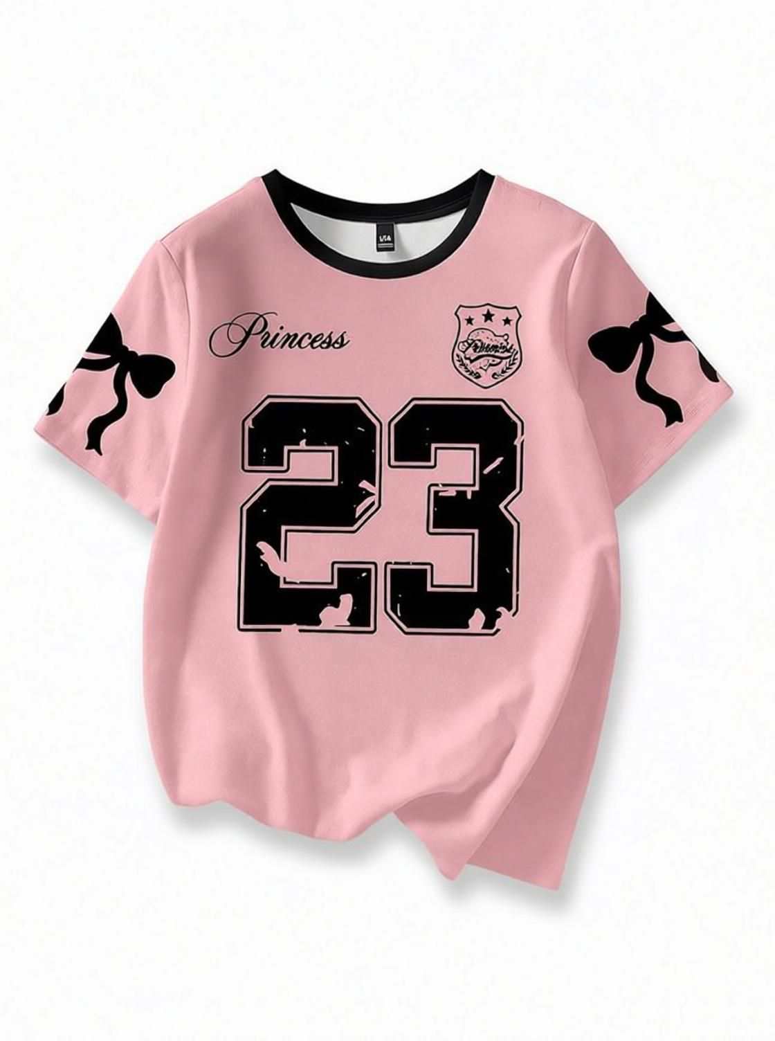 englishpremium Women Printed Round Neck Cotton Blend Pink T-Shirt-picture-14