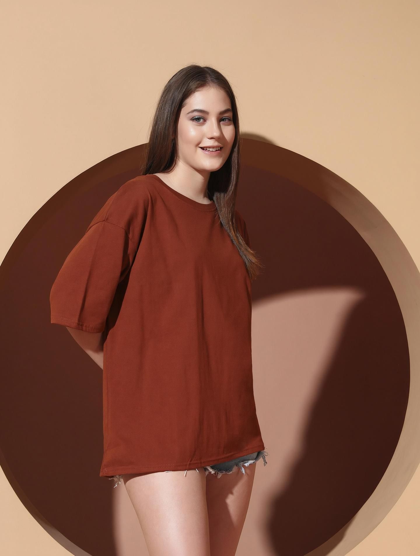 disney by dreambe Women Printed Round Neck Pure Cotton Brown T-Shirt-picture-23