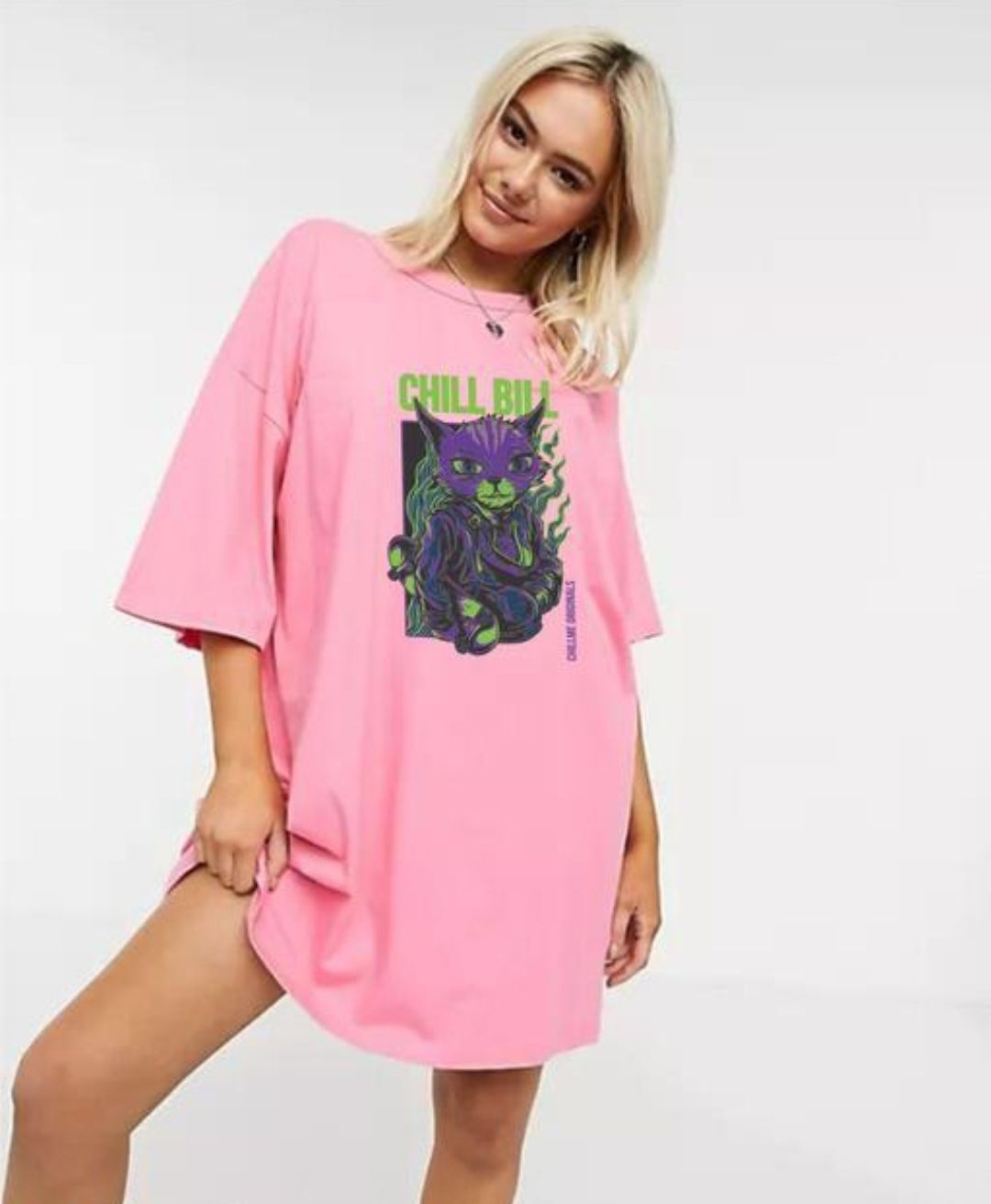 lcyflame Women Printed, Typography Round Neck Cotton Blend Pink T-Shirt-picture-22