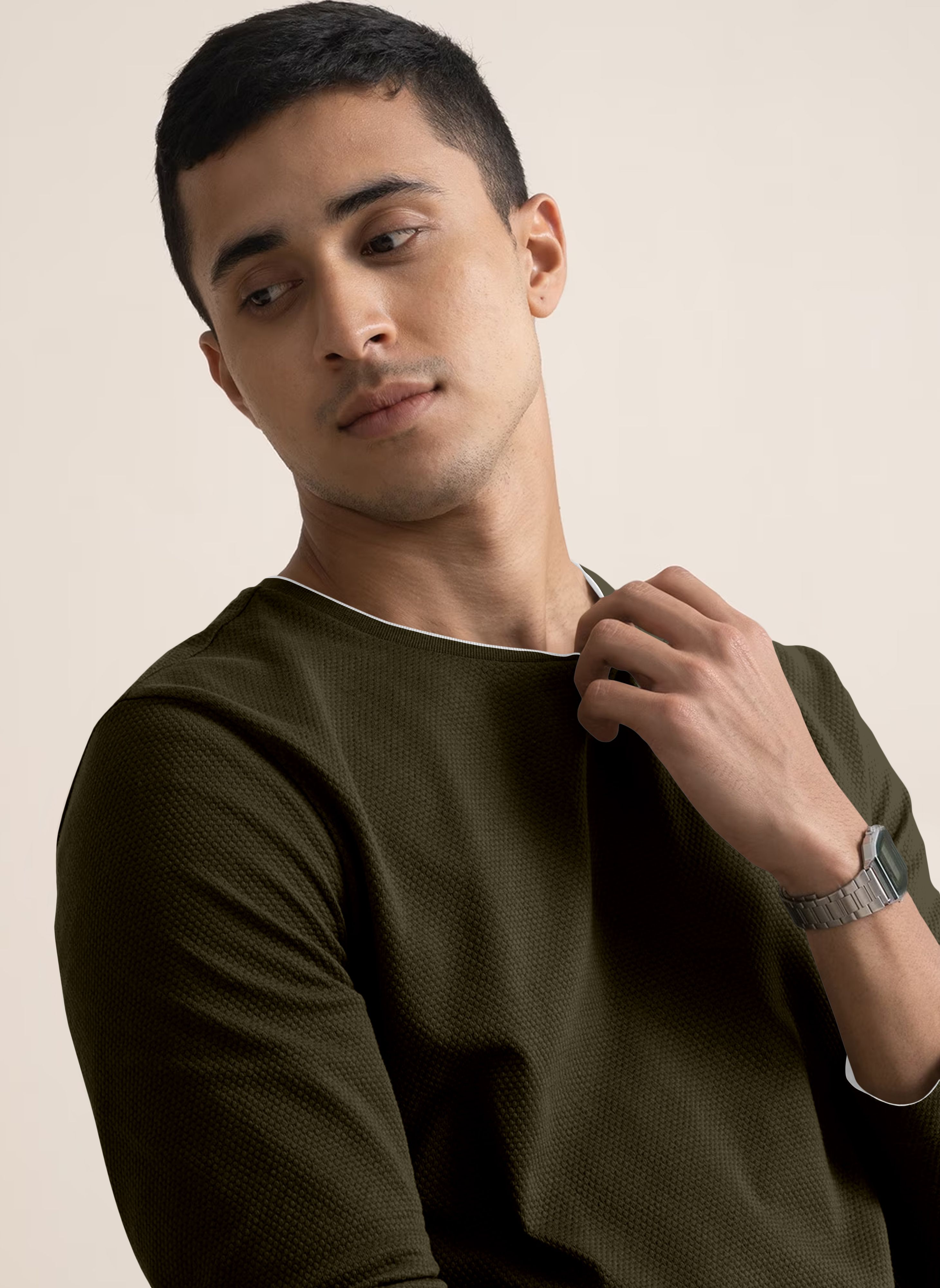 metronaut Solid Men Round Neck Polycotton Dark Green T-Shirt-picture-14