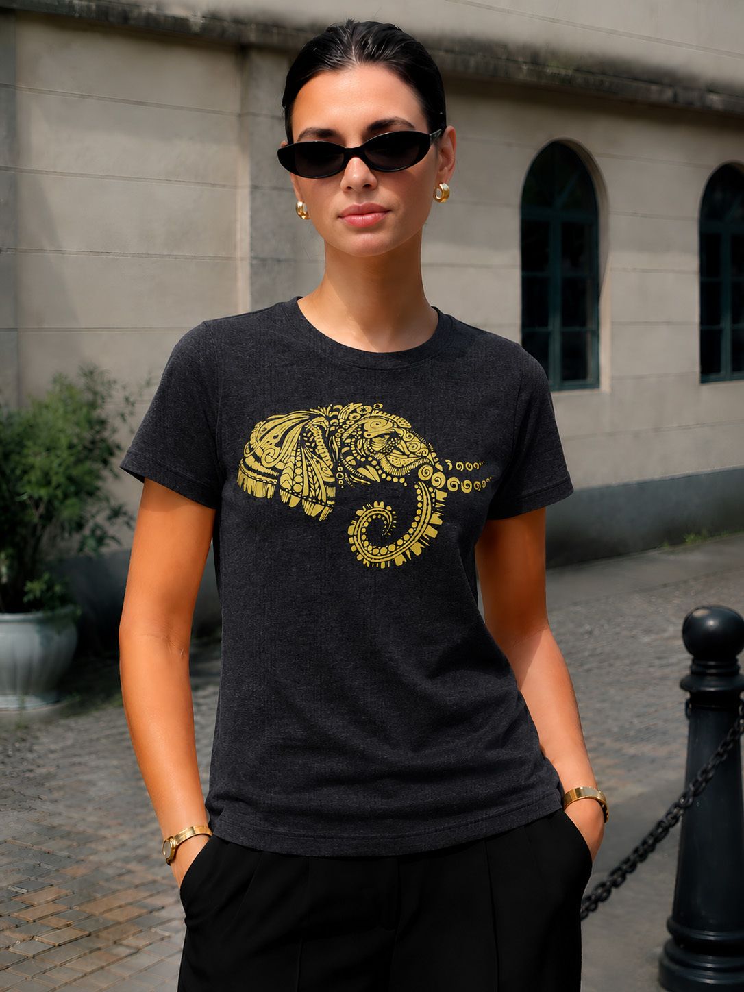 fabflee Women Solid Round Neck Cotton Blend Pink T-Shirt-picture-33