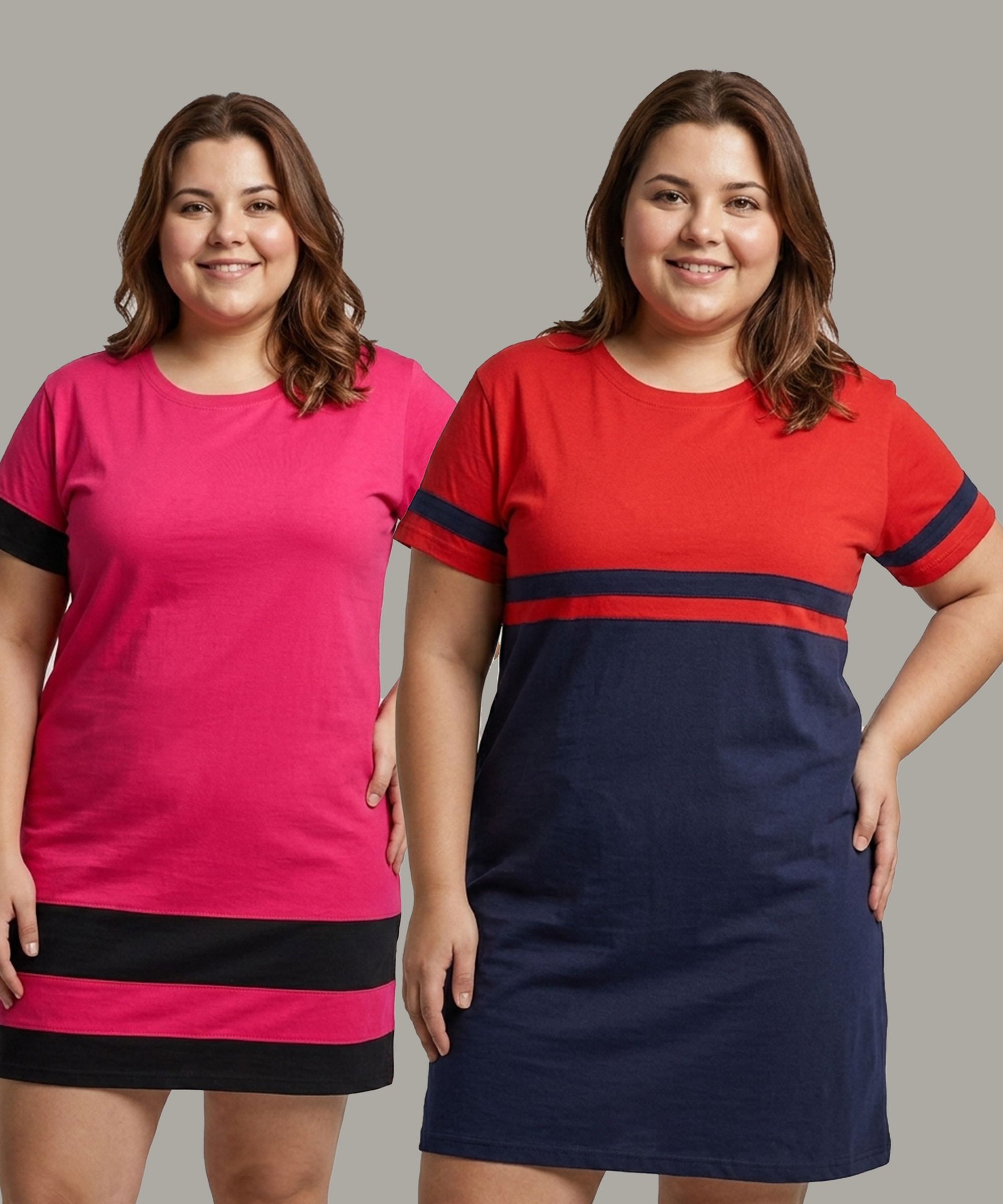 dreambe Pack of 2 Women Printed Round Neck Pure Cotton Multicolor T-Shirt-picture-24