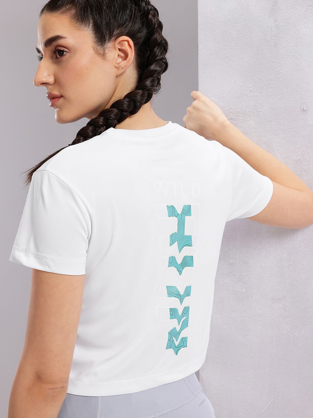 hrx by hrithik roshan Women Printed Round Neck Polyester White T-Shirt-picture-20