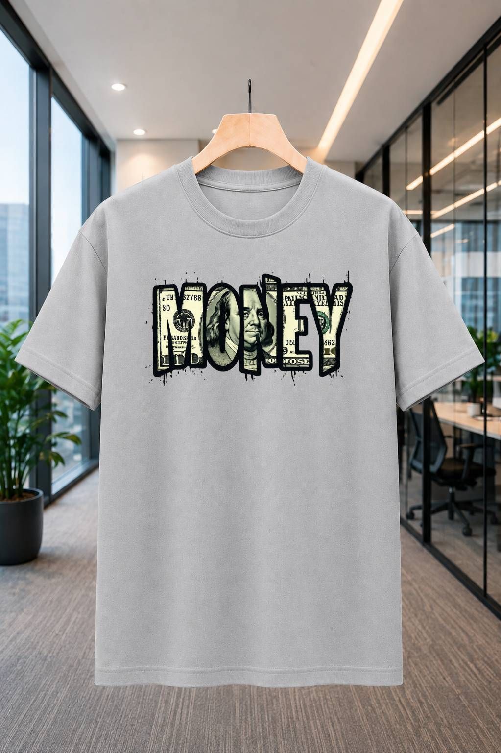 Graphic Print Men Round Neck Pure Cotton Grey T-Shirt-image-15