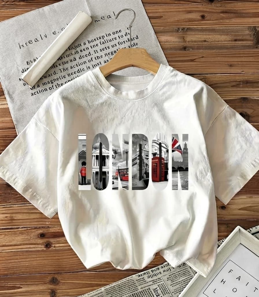 clatho Women Typography, Graphic Print, Printed Round Neck Pure Cotton White, Beige T-Shirt-picture-34