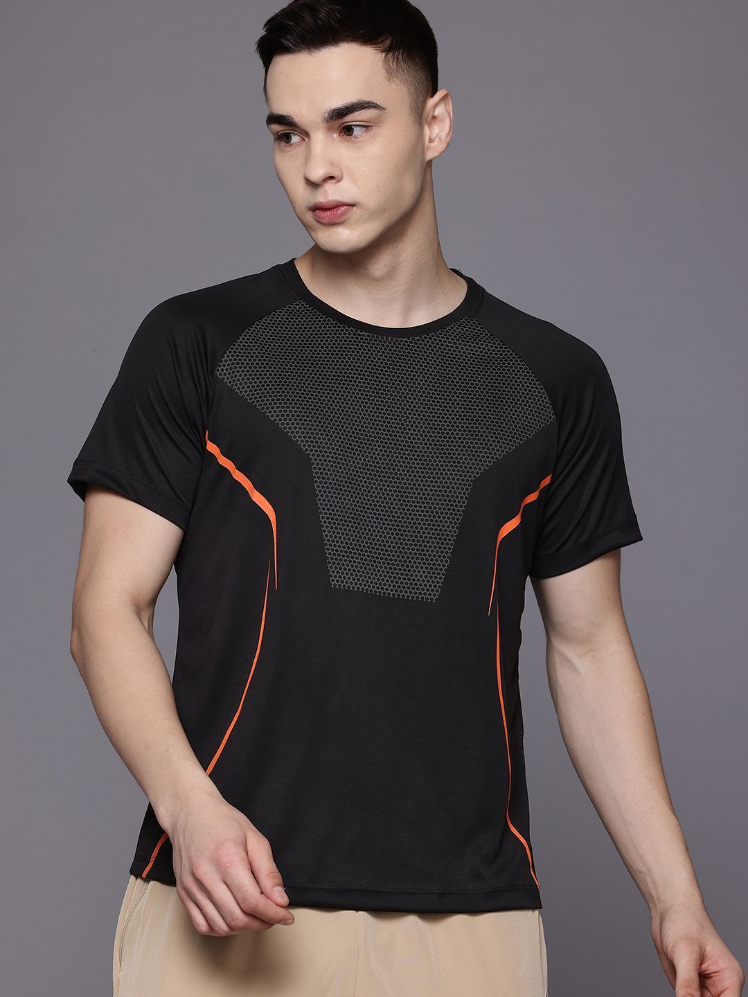 Men Printed Round Neck Polyester Black T-Shirt-image-32
