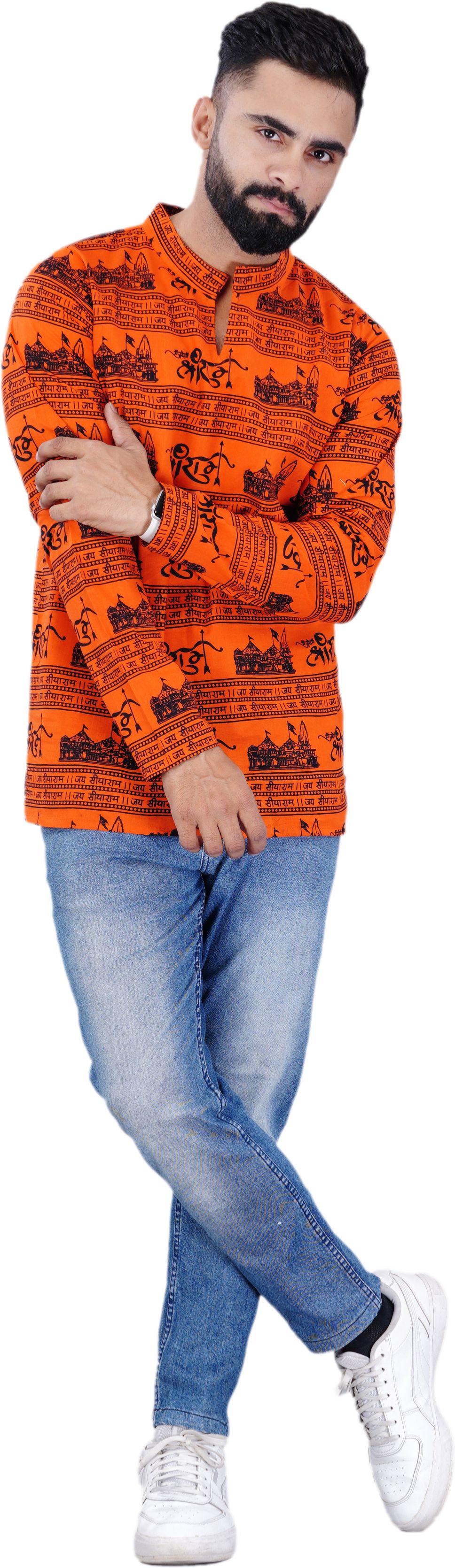 Men Cotton Blend Kurta Set-image-9