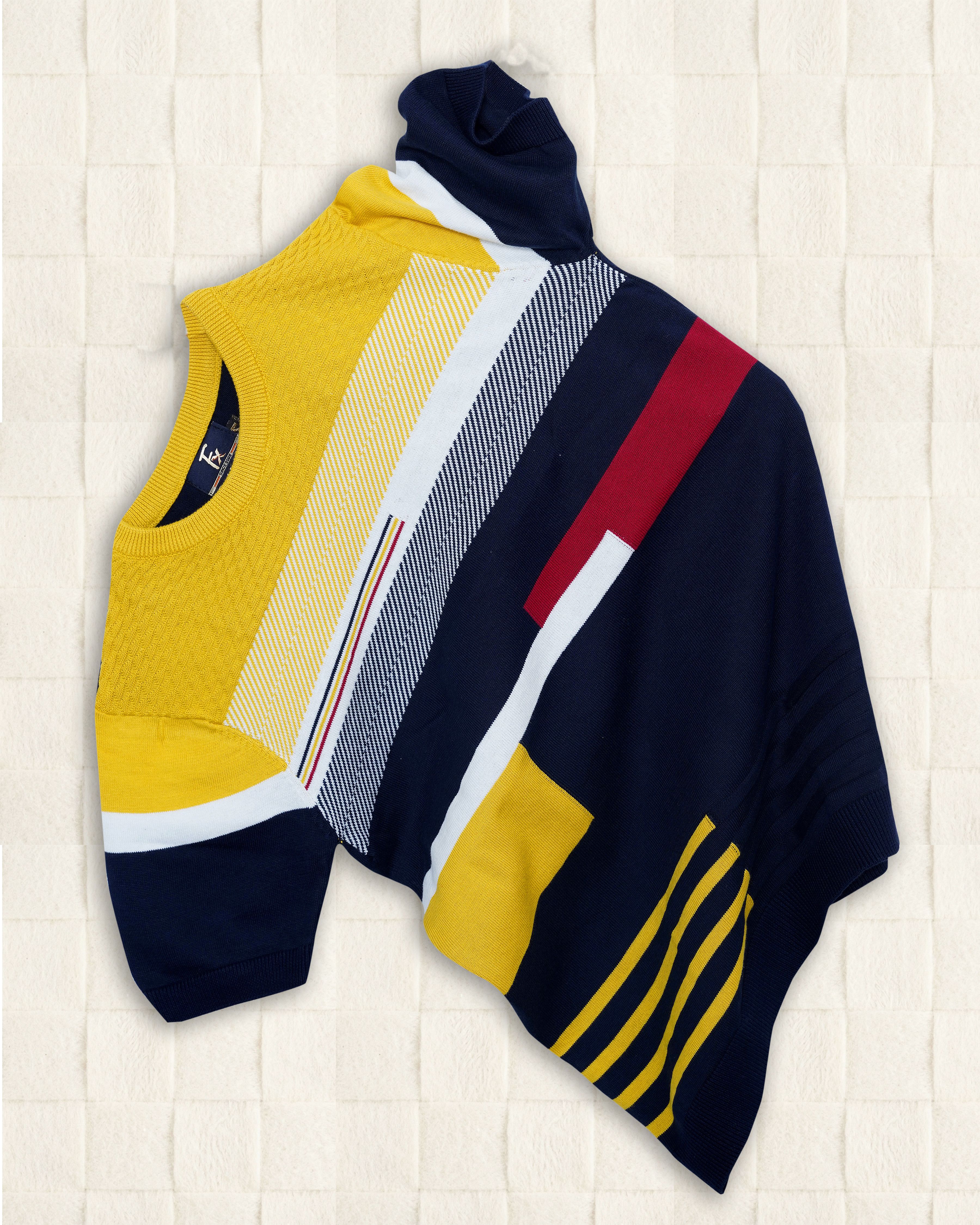 Men Striped Round Neck Pure Cotton Yellow T-Shirt-image-8