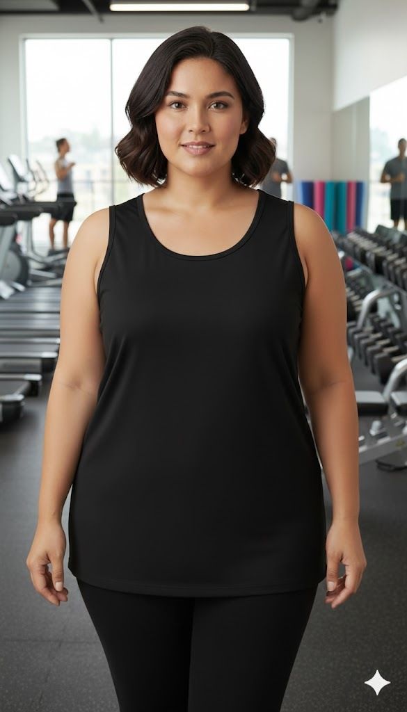 Women Solid Scoop Neck Polycotton Black T-Shirt-image-1