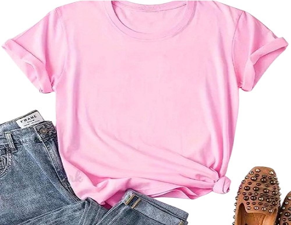 sara Women Printed Round Neck Cotton Blend Pink T-Shirt-picture-26
