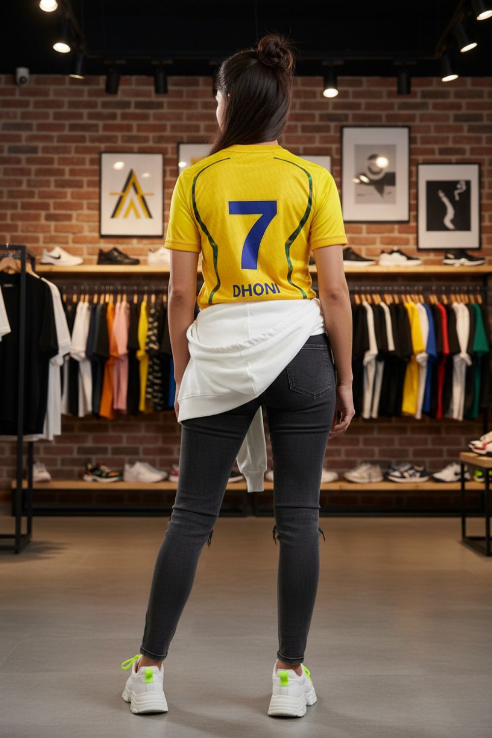 shanvi Women Graphic Print Round Neck Polycotton Yellow T-Shirt-picture-14