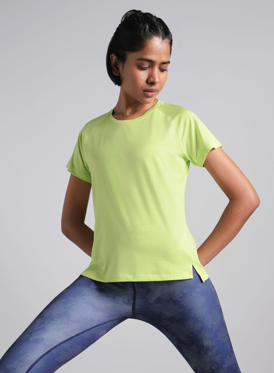 cult Women Solid Round Neck Polyester Green T-Shirt-picture-43