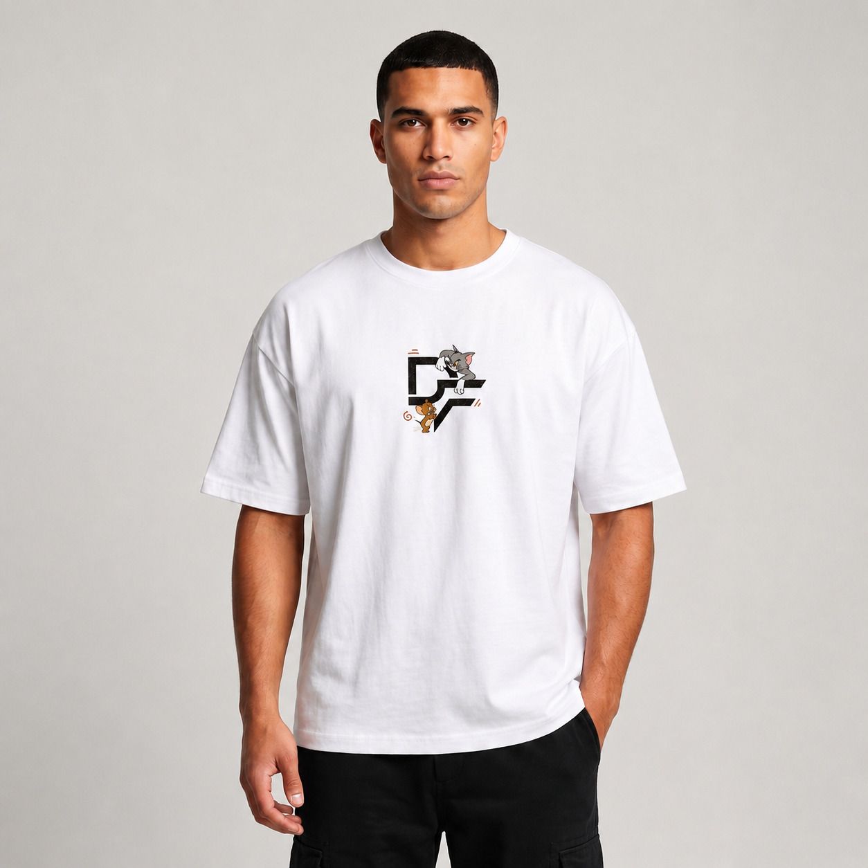 doodlefit Men Graphic Print Round Neck Pure Cotton White, Multicolor T-Shirt-picture-38