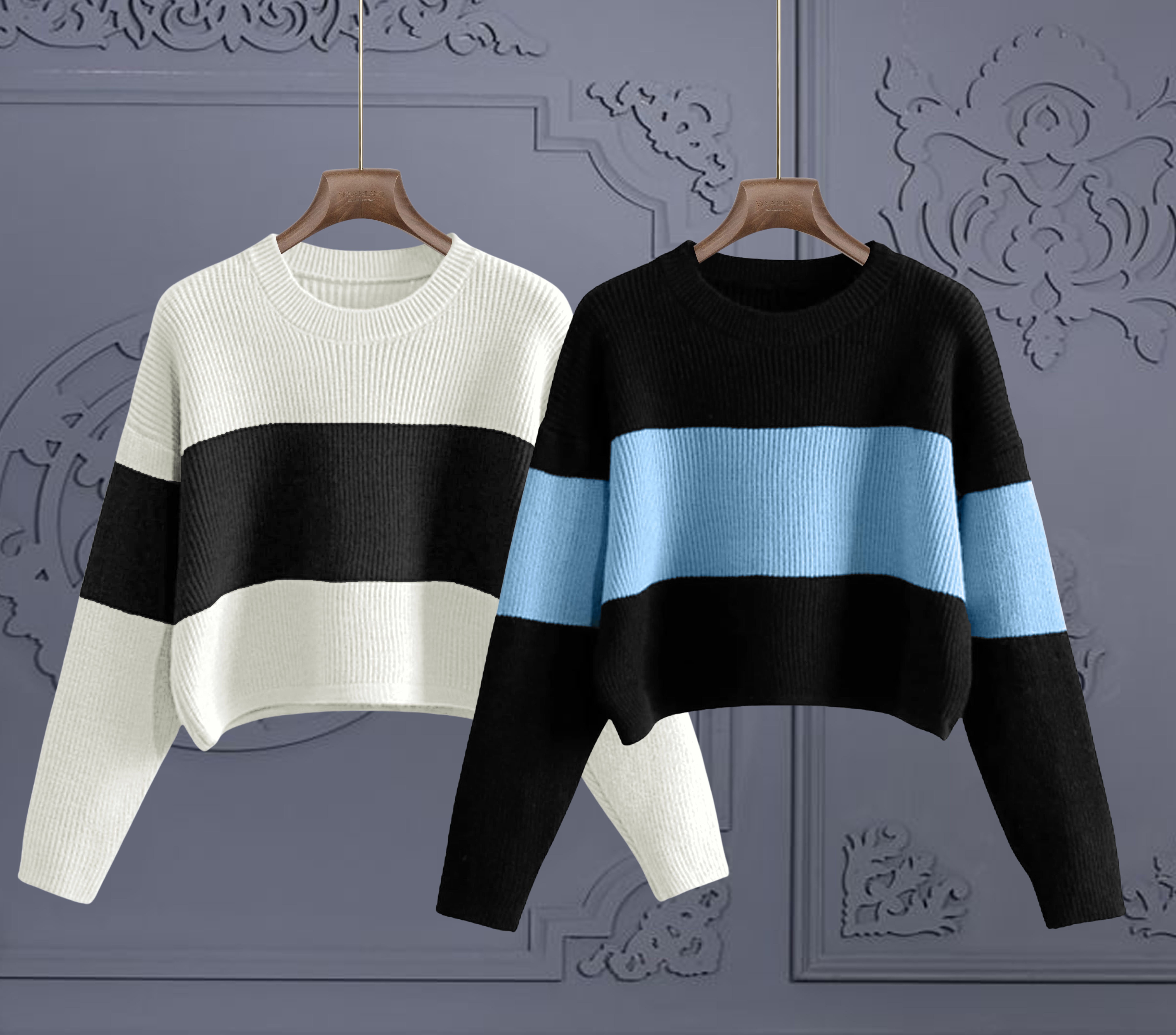 Women Full Sleeve Color Block Sweatshirt-image-3