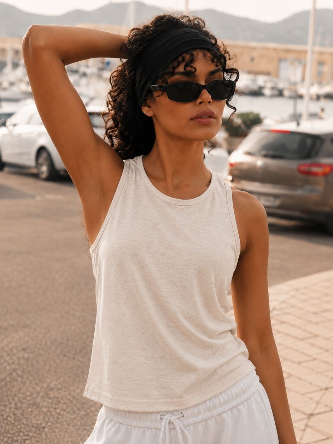armisto Women Solid Round Neck Elastane Beige T-Shirt-picture-24