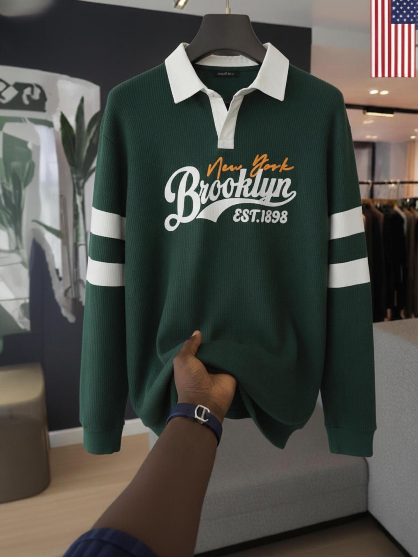 Men Colorblock Polo Neck Cotton Blend Green T-Shirt-image-16