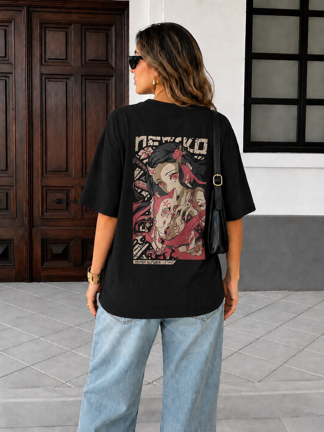 fabflee Women Printed Round Neck Cotton Blend Black T-Shirt-picture-34