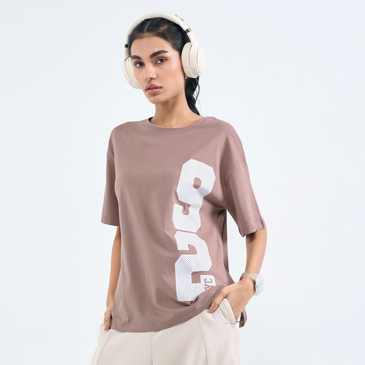 Women Solid Round Neck Pure Cotton Purple T-Shirt-image-4