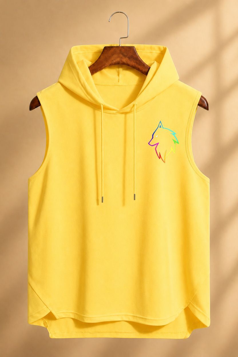 Men Solid Round Neck Polyester Yellow T-Shirt-image-13