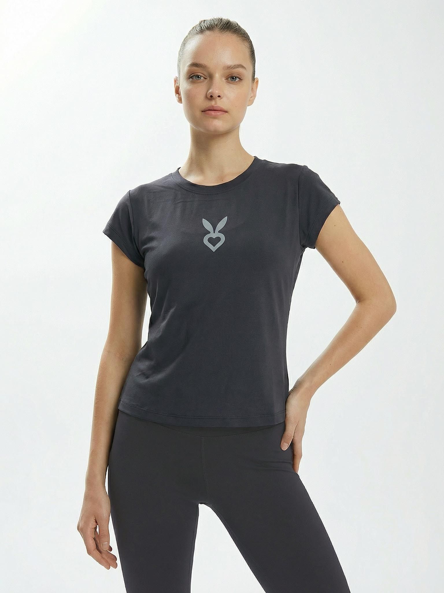 Women Solid Round Neck Polyester Black T-Shirt-image-39